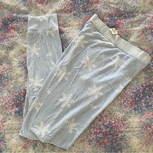 NWT PINK blue snowflake pj pants
